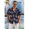 imageCOOFANDY Mens Hawaiian Shirt Short Sleeve Floral Button Down Shirts Tropical Holiday Beach ShirtsNavy  Red  Flower