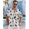 imageCOOFANDY Mens Hawaiian Shirt Short Sleeve Floral Button Down Shirts Tropical Holiday Beach ShirtsOff White  Leaf