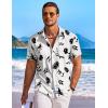 imageCOOFANDY Mens Hawaiian Shirt Short Sleeve Floral Button Down Shirts Tropical Holiday Beach ShirtsOff White  Leaf