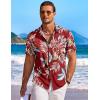 imageCOOFANDY Mens Hawaiian Shirt Short Sleeve Floral Button Down Shirts Tropical Holiday Beach ShirtsRed  Tropical Leaf