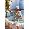 imageCOOFANDY Mens Hawaiian Shirt Short Sleeve Floral Button Down Shirts Tropical Holiday Beach ShirtsSage Green  Leaf