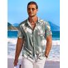 imageCOOFANDY Mens Hawaiian Shirt Short Sleeve Floral Button Down Shirts Tropical Holiday Beach ShirtsSage Green  Leaf