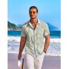 imageCOOFANDY Mens Hawaiian Shirt Short Sleeve Floral Button Down Shirts Tropical Holiday Beach ShirtsSage Green  White  Leaf