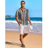 imageCOOFANDY Mens Hawaiian Shirt Short Sleeve Floral Button Down Shirts Tropical Holiday Beach ShirtsStriped  Oil Painting
