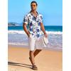imageCOOFANDY Mens Hawaiian Shirt Short Sleeve Floral Button Down Shirts Tropical Holiday Beach ShirtsWhite  Blue Roses
