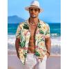 imageCOOFANDY Mens Hawaiian Shirt Short Sleeve Floral Button Down Shirts Tropical Holiday Beach ShirtsWhite  Flower