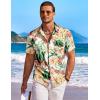 imageCOOFANDY Mens Hawaiian Shirt Short Sleeve Floral Button Down Shirts Tropical Holiday Beach ShirtsWhite  Flower