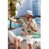imageCOOFANDY Mens Hawaiian Shirt Short Sleeve Floral Button Down Shirts Tropical Holiday Beach ShirtsWhite  Flower