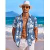 imageCOOFANDY Mens Hawaiian Shirt Short Sleeve Floral Button Down Shirts Tropical Holiday Beach ShirtsWhite Flower Blue