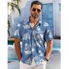 imageCOOFANDY Mens Hawaiian Shirt Short Sleeve Floral Button Down Shirts Tropical Holiday Beach ShirtsWhite Flower Blue