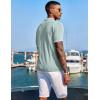 imageCOOFANDY Mens Knit Shirts Short Sleeve Button Down Polo Shirt Fashion Casual Summer Beach ShirtsClassic Ice Green  White