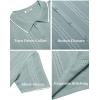imageCOOFANDY Mens Knit Shirts Short Sleeve Button Down Polo Shirt Fashion Casual Summer Beach ShirtsClassic Ice Green  White