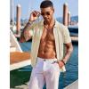 imageCOOFANDY Mens Knit Shirts Short Sleeve Button Down Polo Shirt Fashion Casual Summer Beach ShirtsCream
