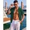 imageCOOFANDY Mens Knit Shirts Short Sleeve Button Down Polo Shirt Fashion Casual Summer Beach ShirtsGreen