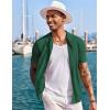 imageCOOFANDY Mens Knit Shirts Short Sleeve Button Down Polo Shirt Fashion Casual Summer Beach ShirtsGreen