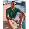 imageCOOFANDY Mens Knit Shirts Short Sleeve Button Down Polo Shirt Fashion Casual Summer Beach ShirtsGreen