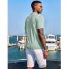 imageCOOFANDY Mens Knit Shirts Short Sleeve Button Down Polo Shirt Fashion Casual Summer Beach ShirtsIce Green