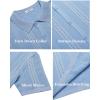 imageCOOFANDY Mens Knit Shirts Short Sleeve Button Down Polo Shirt Fashion Casual Summer Beach ShirtsLight Blue