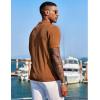 imageCOOFANDY Mens Knit Shirts Short Sleeve Button Down Polo Shirt Fashion Casual Summer Beach ShirtsLight Brown