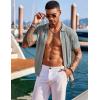 imageCOOFANDY Mens Knit Shirts Short Sleeve Button Down Polo Shirt Fashion Casual Summer Beach ShirtsLight Grey