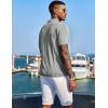 imageCOOFANDY Mens Knit Shirts Short Sleeve Button Down Polo Shirt Fashion Casual Summer Beach ShirtsLight Grey