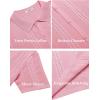 imageCOOFANDY Mens Knit Shirts Short Sleeve Button Down Polo Shirt Fashion Casual Summer Beach ShirtsLight Pink