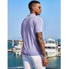 imageCOOFANDY Mens Knit Shirts Short Sleeve Button Down Polo Shirt Fashion Casual Summer Beach ShirtsLilac