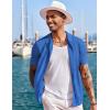 imageCOOFANDY Mens Knit Shirts Short Sleeve Button Down Polo Shirt Fashion Casual Summer Beach ShirtsRoyal Blue