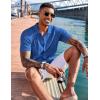 imageCOOFANDY Mens Knit Shirts Short Sleeve Button Down Polo Shirt Fashion Casual Summer Beach ShirtsRoyal Blue