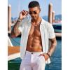 imageCOOFANDY Mens Knit Shirts Short Sleeve Button Down Polo Shirt Fashion Casual Summer Beach ShirtsWhite
