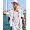 imageCOOFANDY Mens Knit Shirts Short Sleeve Button Down Polo Shirt Fashion Casual Summer Beach ShirtsWhite