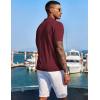imageCOOFANDY Mens Knit Shirts Short Sleeve Button Down Polo Shirt Fashion Casual Summer Beach ShirtsWine Red