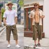 imageCOOFANDY Mens Linen Capri Pants Casual Lightweight 34 Baggy Pants Drawstring Elastic Waist Beach Yoga Pants with PocketsArmy Green
