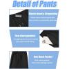 imageCOOFANDY Mens Linen Capri Pants Casual Lightweight 34 Baggy Pants Drawstring Elastic Waist Beach Yoga Pants with PocketsBlack