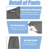 imageCOOFANDY Mens Linen Capri Pants Casual Lightweight 34 Baggy Pants Drawstring Elastic Waist Beach Yoga Pants with PocketsDark Grey