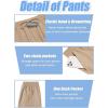 imageCOOFANDY Mens Linen Capri Pants Casual Lightweight 34 Baggy Pants Drawstring Elastic Waist Beach Yoga Pants with PocketsKhaki