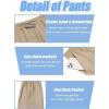imageCOOFANDY Mens Linen Capri Pants Casual Lightweight 34 Baggy Pants Drawstring Elastic Waist Beach Yoga Pants with PocketsLight Khaki