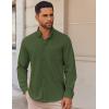 imageCOOFANDY Mens Long Sleeve Button Down Shirt Wrinkle Free Casual Shirt for Men Untucked Shirts with Pocket for WeddingArmy Green