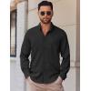 imageCOOFANDY Mens Long Sleeve Button Down Shirt Wrinkle Free Casual Shirt for Men Untucked Shirts with Pocket for WeddingBlack