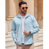 imageCOOFANDY Mens Long Sleeve Button Down Shirt Wrinkle Free Casual Shirt for Men Untucked Shirts with Pocket for WeddingClear Blue