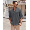 imageCOOFANDY Mens Long Sleeve Button Down Shirt Wrinkle Free Casual Shirt for Men Untucked Shirts with Pocket for WeddingDark Grey