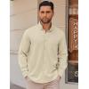imageCOOFANDY Mens Long Sleeve Button Down Shirt Wrinkle Free Casual Shirt for Men Untucked Shirts with Pocket for WeddingKhaki