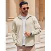 imageCOOFANDY Mens Long Sleeve Button Down Shirt Wrinkle Free Casual Shirt for Men Untucked Shirts with Pocket for WeddingKhaki
