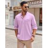 imageCOOFANDY Mens Long Sleeve Button Down Shirt Wrinkle Free Casual Shirt for Men Untucked Shirts with Pocket for WeddingLavender