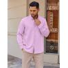 imageCOOFANDY Mens Long Sleeve Button Down Shirt Wrinkle Free Casual Shirt for Men Untucked Shirts with Pocket for WeddingLavender