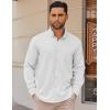 imageCOOFANDY Mens Long Sleeve Button Down Shirt Wrinkle Free Casual Shirt for Men Untucked Shirts with Pocket for WeddingWhite