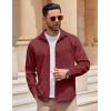 imageCOOFANDY Mens Long Sleeve Button Down Shirt Wrinkle Free Casual Shirt for Men Untucked Shirts with Pocket for WeddingWine Red