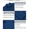 imageCOOFANDY Mens Long Sleeve Casual Button Down Shirt Wrinkle Free Untucked Dress ShirtsDeep Blue