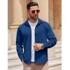 imageCOOFANDY Mens Long Sleeve Casual Button Down Shirt Wrinkle Free Untucked Dress ShirtsDeep Blue