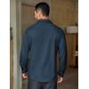 imageCOOFANDY Mens Long Sleeve Casual Button Down Shirt Wrinkle Free Untucked Dress ShirtsNavy Blue